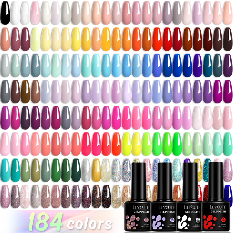 Resin Art Purple - LILYCUTE 184 色 7 ミリリットルジェルネイルポリッシュパープルグリッタースパンコールマニキュアベースマットトップコートソークオフ LED