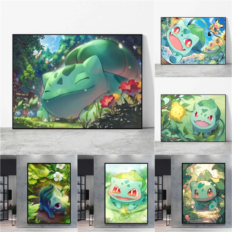 Resin Art For Kids - ダイヤモンドアートウォールペインティング ポケモン バラサウルス リビングルーム装飾ポスター 子供向けギフト ホームデコレーション