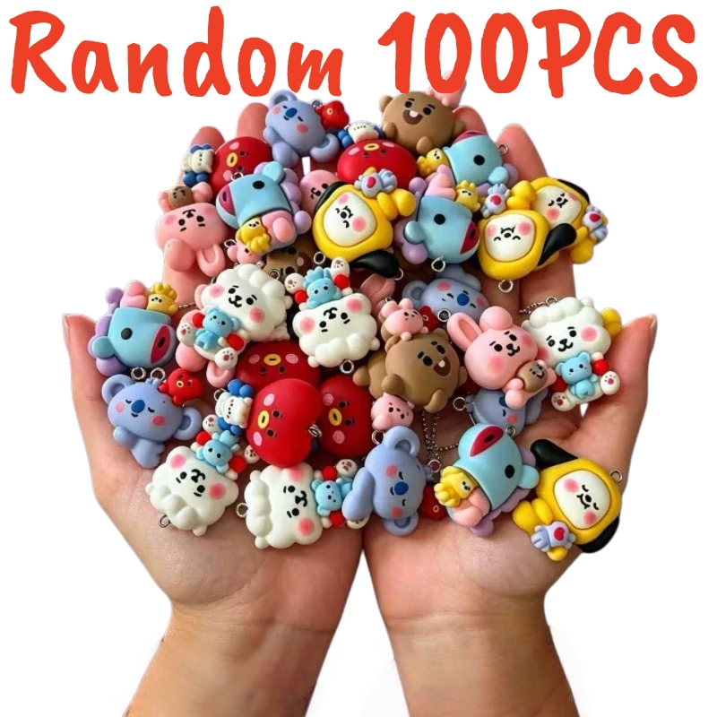 Resin Art And Craft - 100個入り BT21 レジンチャーム DIYクラフト用品 ジュエリー製作 イヤリング