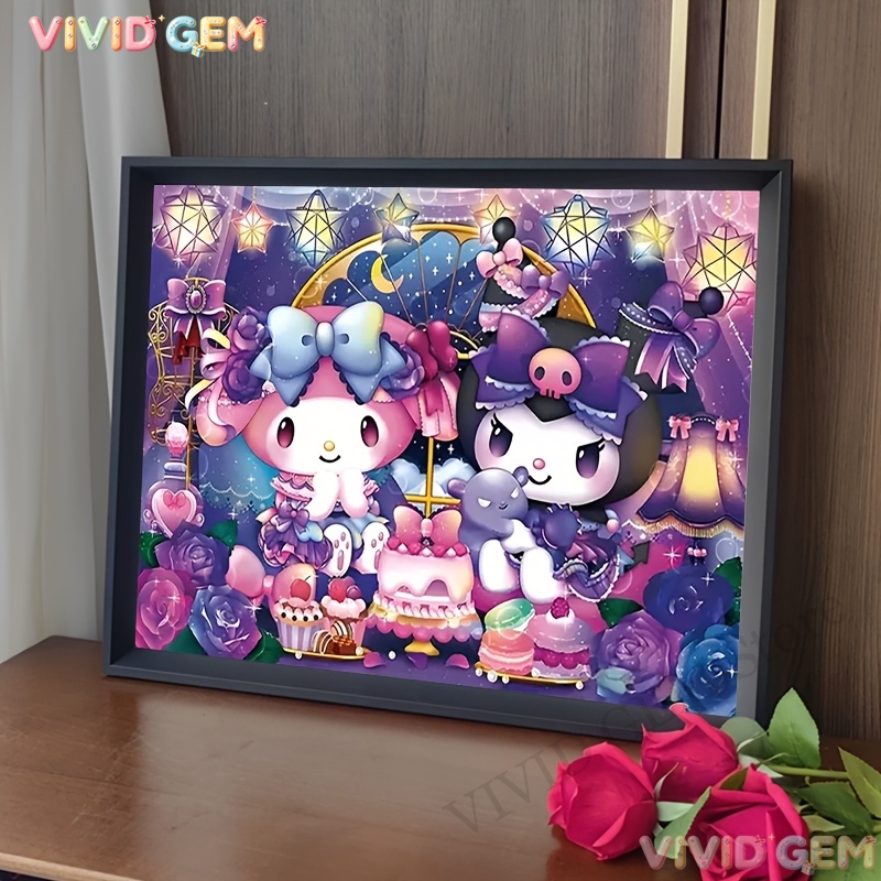Resin Art Purple - VIVID GEM 5D DIYダイヤモンドペインティングキット サンリオ クロミ