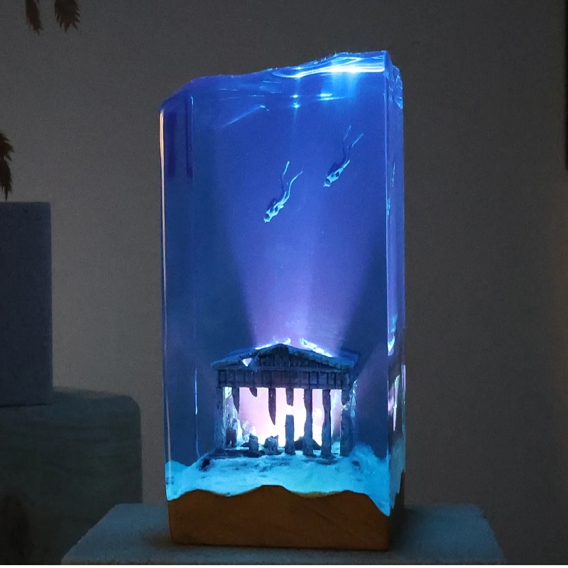 新しいマリンアート家の装飾品手工芸品木製樹脂彫刻品洞窟のよう - Resin Art And Wood のレビューと価格