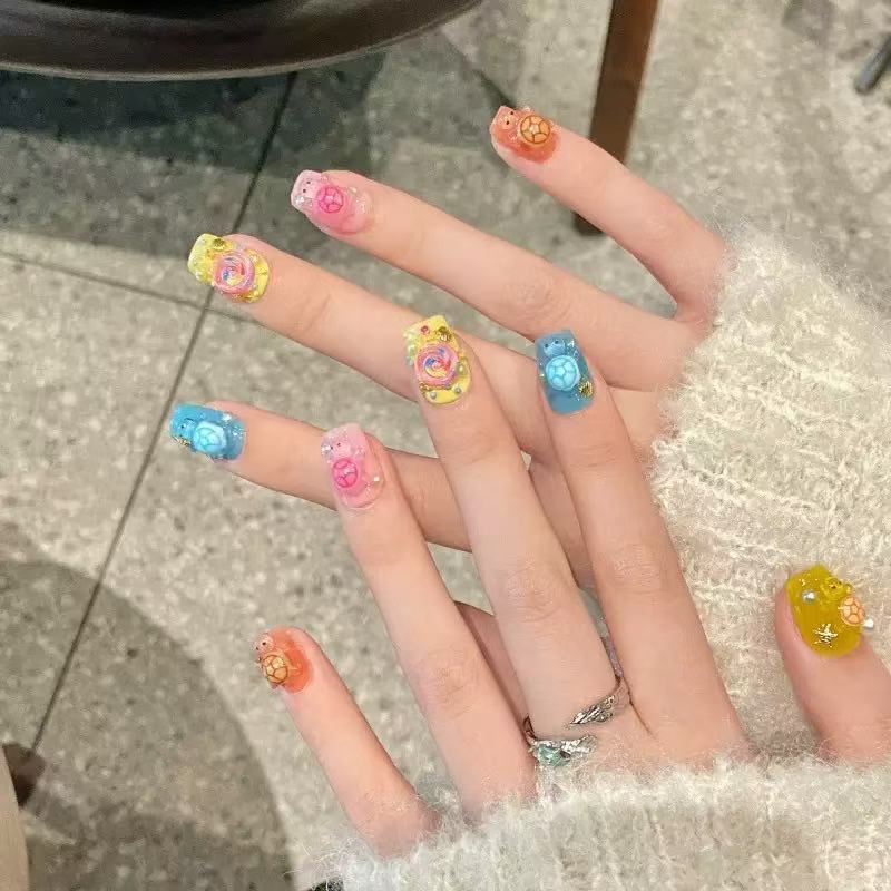 100個のミニカラフルタートルレジンチャーム、フラットバック - Resin Art And Craft のレビューと価格