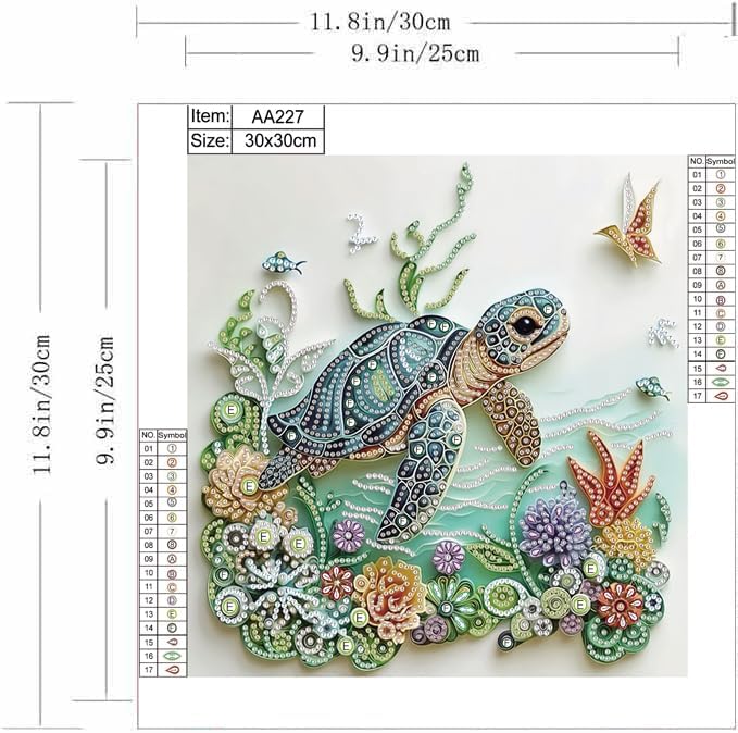 海亀動物ダイヤモンドペインティングキット 大人初心者向けDI - Resin Art And Deco のレビューと価格