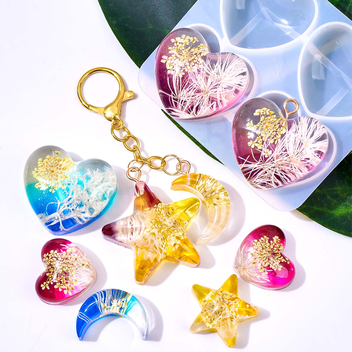 ハートスタームーンペンダントシリコンモールド DIY エポキ - Resin Art Liquid のレビューと価格