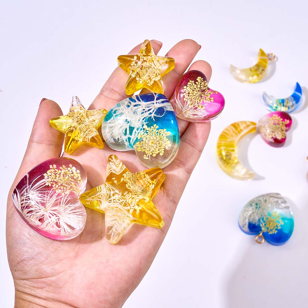 ハートスタームーンペンダントシリコンモールド DIY エポキ - Resin Art Liquid のレビューと価格