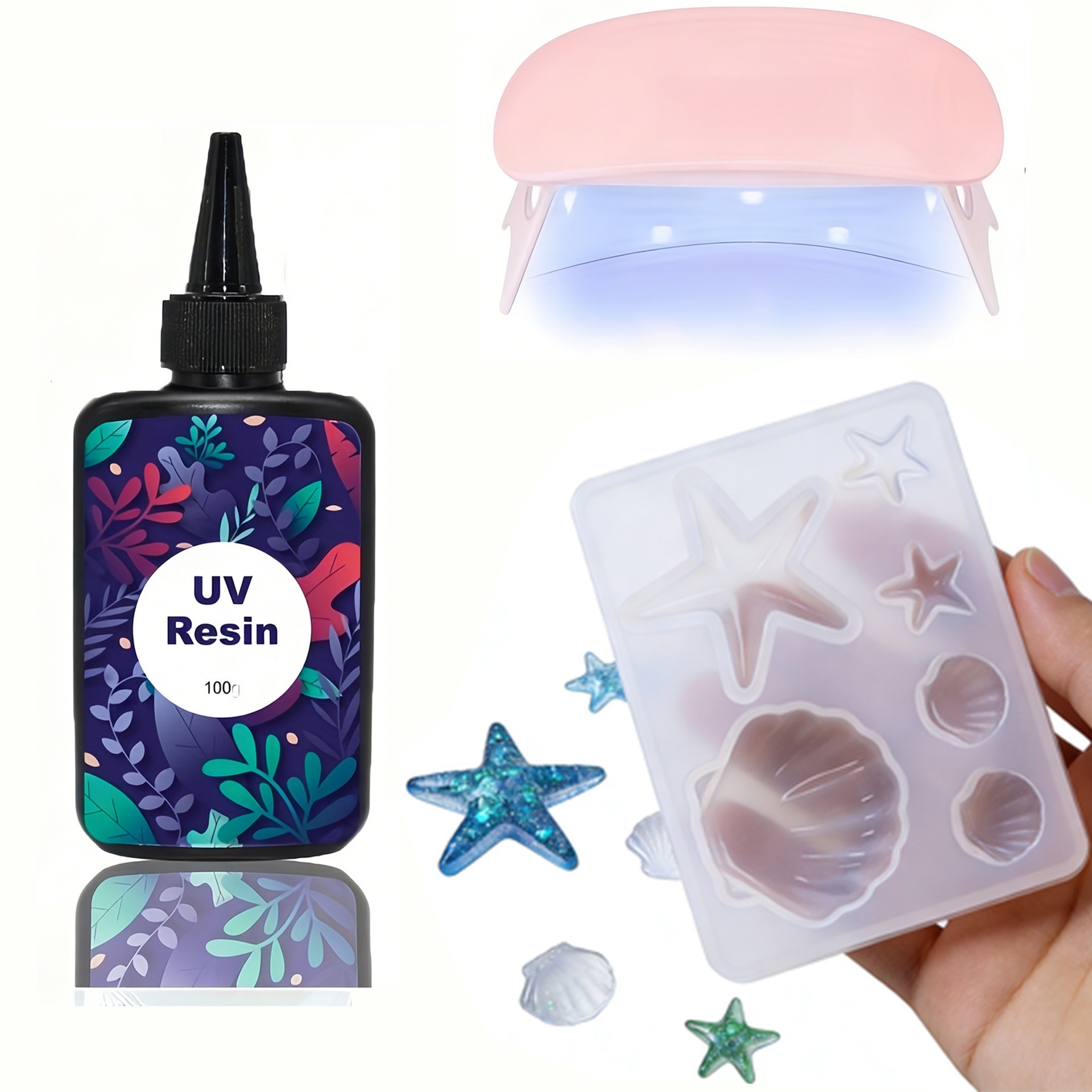DIY 海洋テーマクリスタルエポキシ樹脂シェルジュエリーペン - Resin Art Liquid のレビューと価格