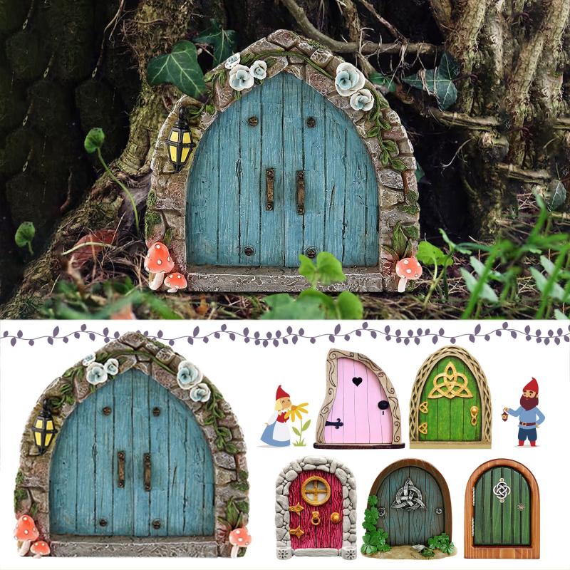 エルフ妖精のドア ミニチュアガーデンハウスデコレーション ツ - Resin Art And Wood のレビューと価格