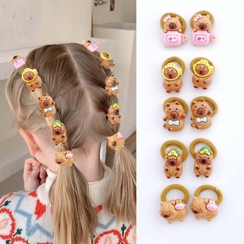 漫画カピバラヘアゴム 子供女の子用 ソフト樹脂ヘアアクセサリ - Resin Art For Kids のレビューと価格