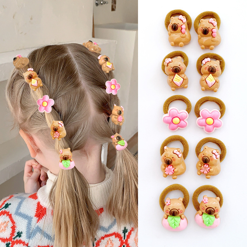 漫画カピバラヘアゴム 子供女の子用 ソフト樹脂ヘアアクセサリ - Resin Art For Kids のレビューと価格