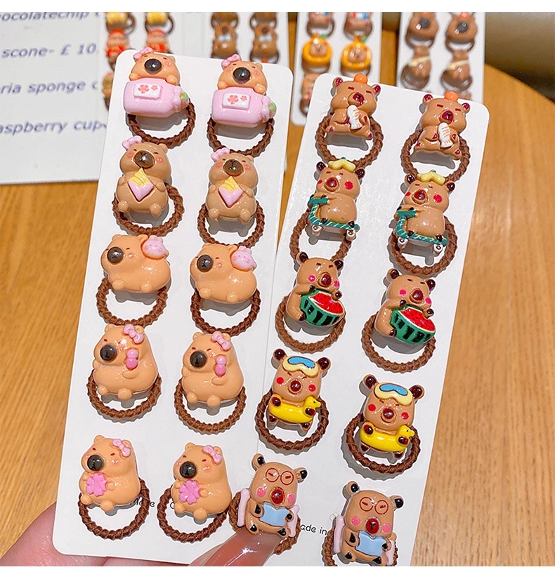 漫画カピバラヘアゴム 子供女の子用 ソフト樹脂ヘアアクセサリ - Resin Art For Kids のレビューと価格