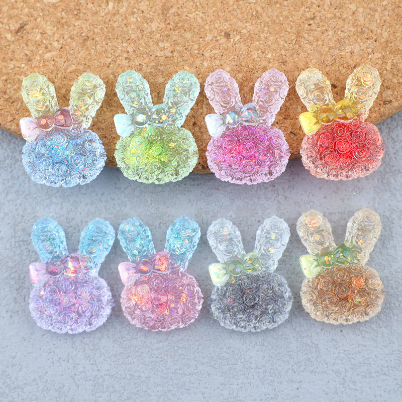 5個入り 18*25mm 光るグラデーションウサギレジンカボ - Resin Art And Craft のレビューと価格