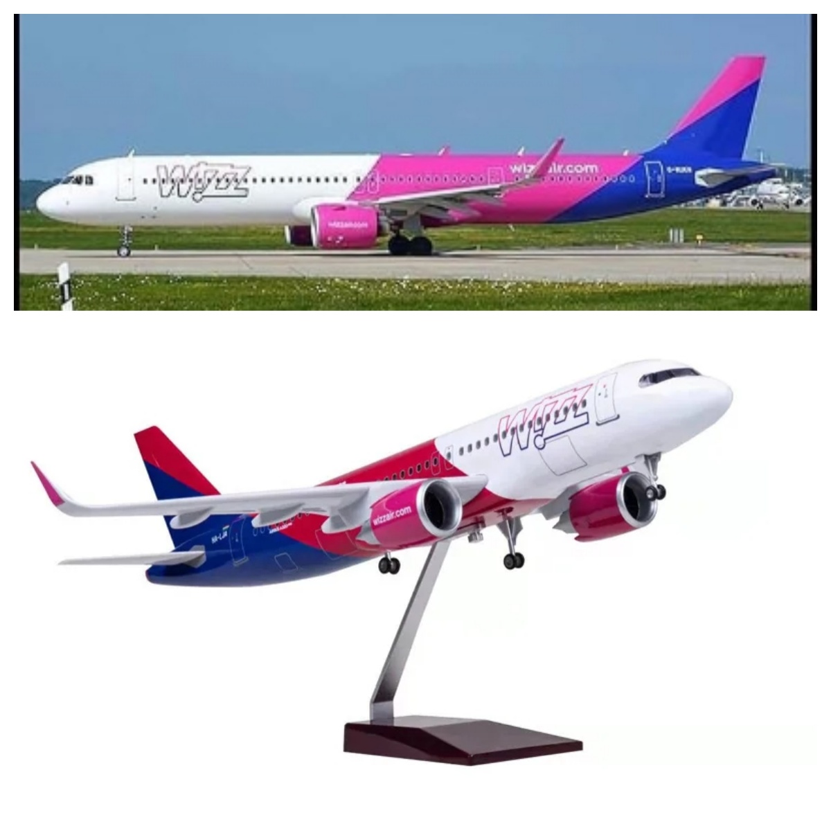 Wizzair 飛行機モデル 47 センチメートル 1/80 - Resin Art For Kids のレビューと価格