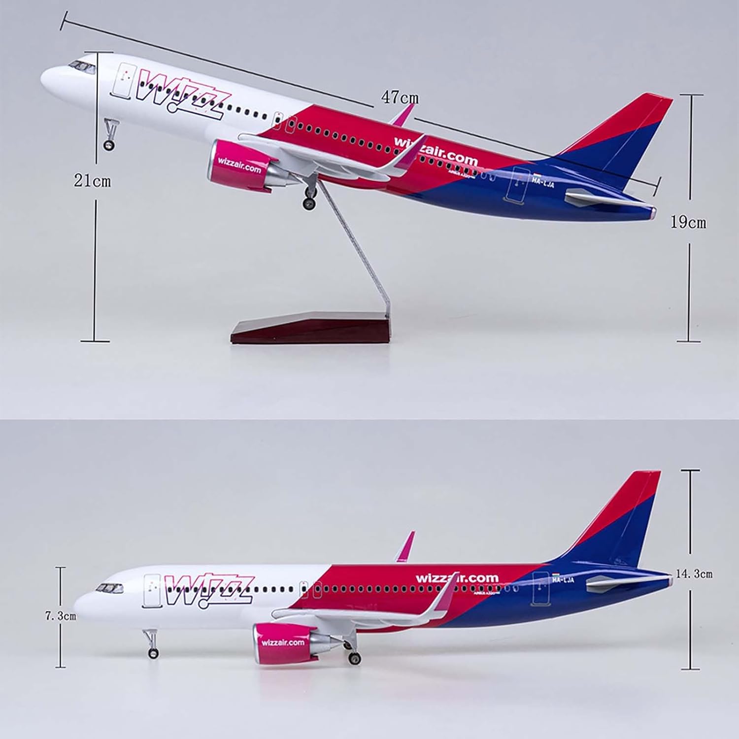 Wizzair 飛行機モデル 47 センチメートル 1/80 - Resin Art For Kids のレビューと価格