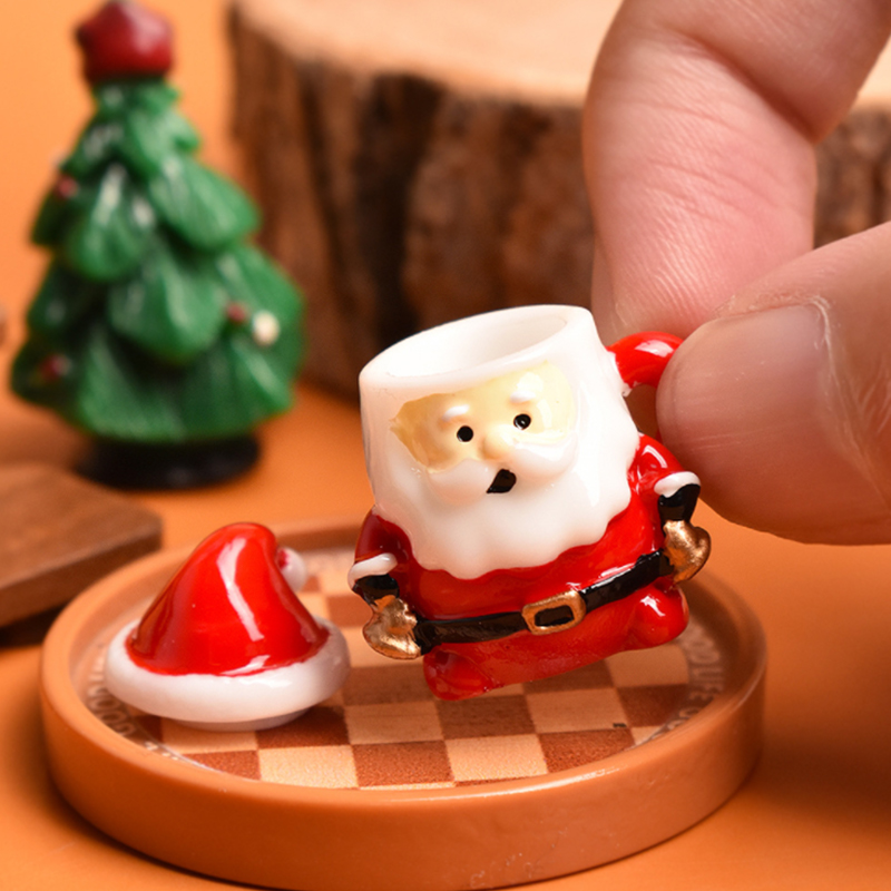 ミニサンタティーカップオーナメント - クリスマス工芸品、妖 - Resin Art And Craft のレビューと価格