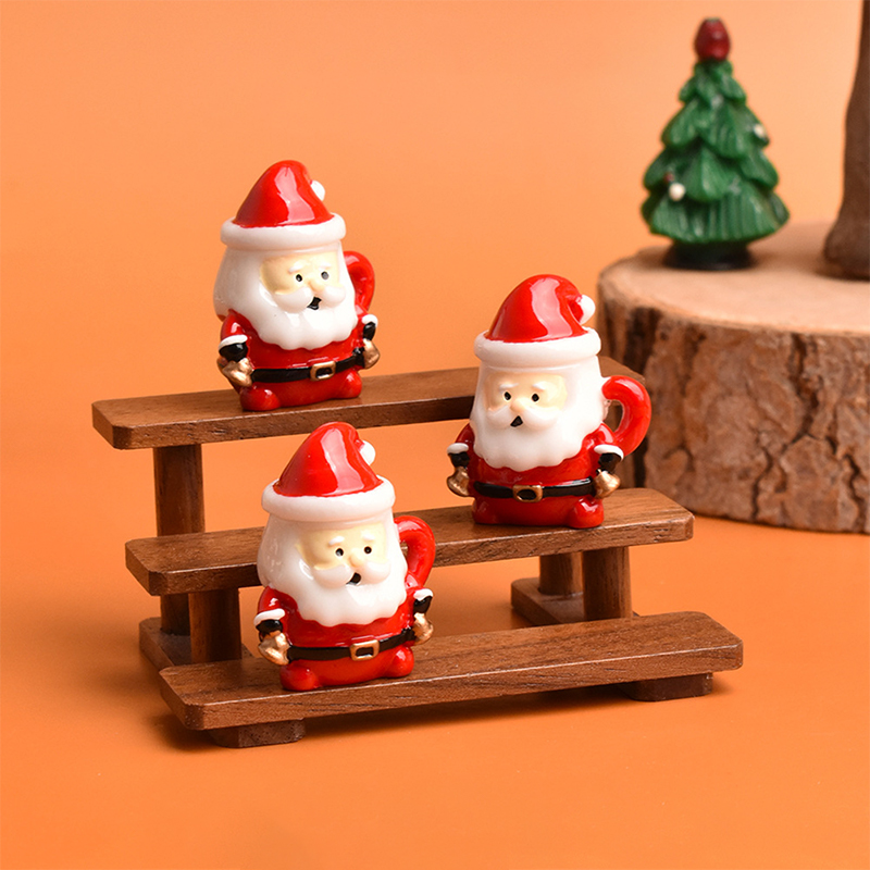 ミニサンタティーカップオーナメント - クリスマス工芸品、妖 - Resin Art And Craft のレビューと価格