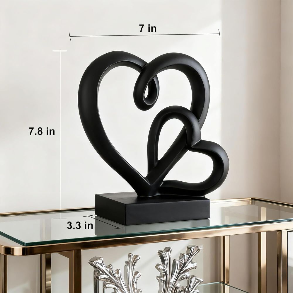 結婚記念日の贈り物 - 二つのハートの装飾樹脂製像、1年目か - Resin Art And Wood のレビューと価格